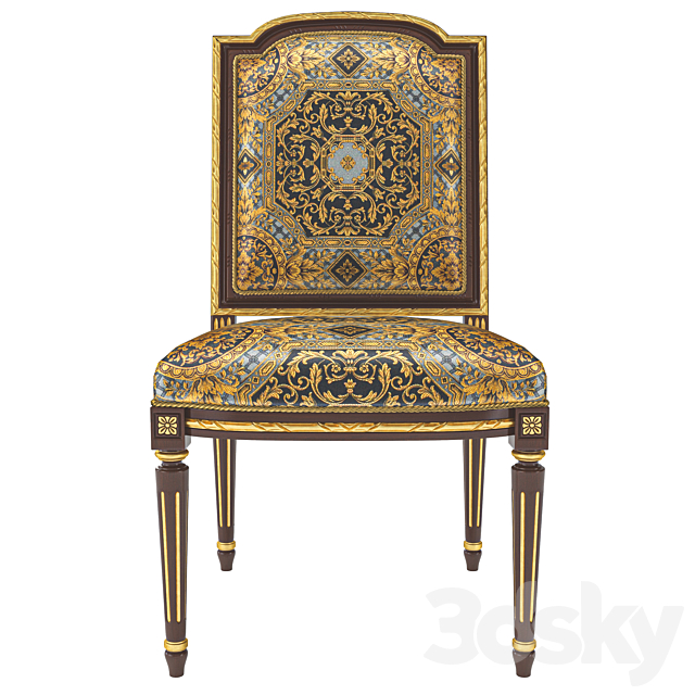 GHẾ ĂN CỔ ĐIỂN LOUIS 16 TỰA VUÔNG (Art 14550)
